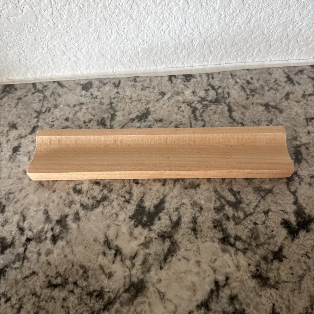 Vtg Marble Rolling Pin White & Gray With Wooden Handles & Base Stand Heavy